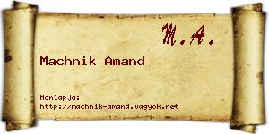 Machnik Amand névjegykártya
